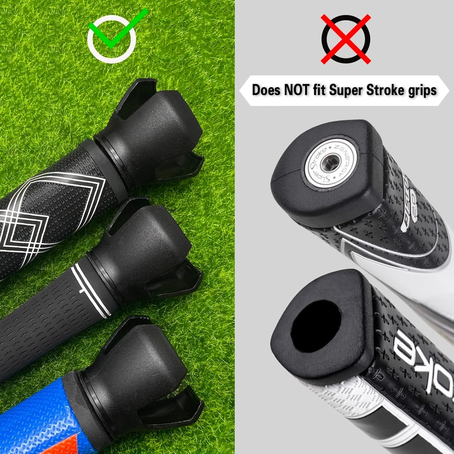 3-Prong Golf Ball Retriever Grabber Pick Up,Back Saver Claw Put On Putter Grip,Suction Cup Ball Grabber,Sucker for Golf Screws Tool