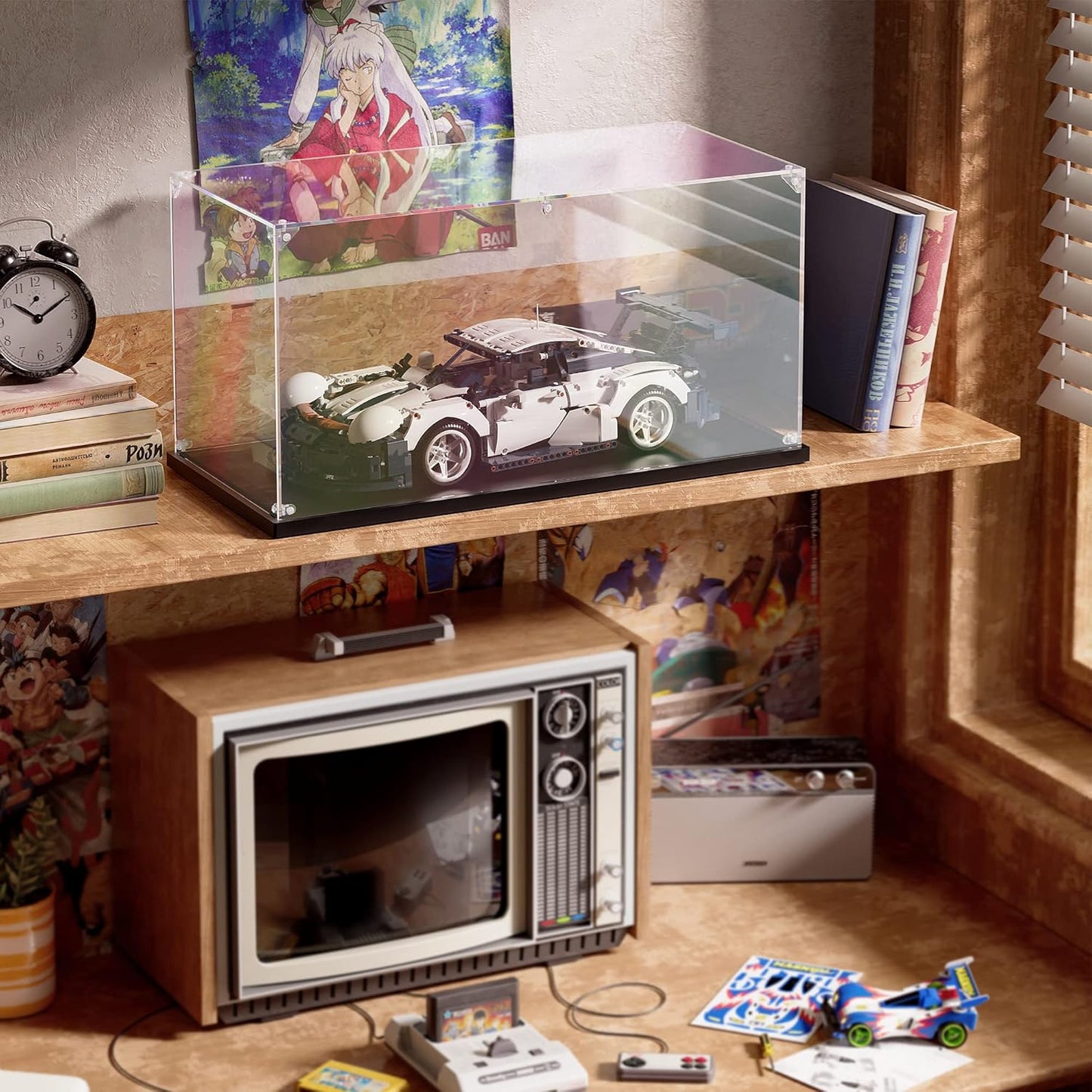 Clear Acrylic Display Case ,Self-Assemble Showcase for Collectibles, Action Figures, Dolls, Toys - Alternative Glass Box for Commemorative Gifts(16x8x8 inches, 40x20x20 cm)