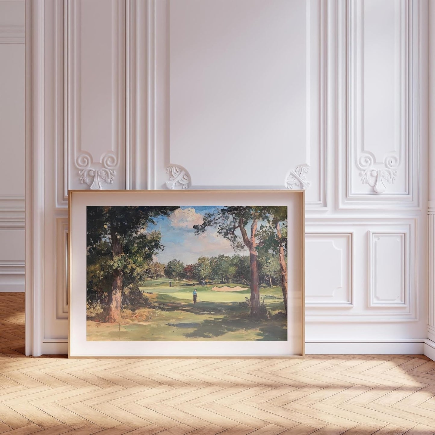 Vintage Golf Course Premium Giclee Fine Art Prints - Antique Style Golf Course Painting Posters, Golf Wall Art, Aesthetic Golfing Poster for Home Office Decor, Ready to Frame