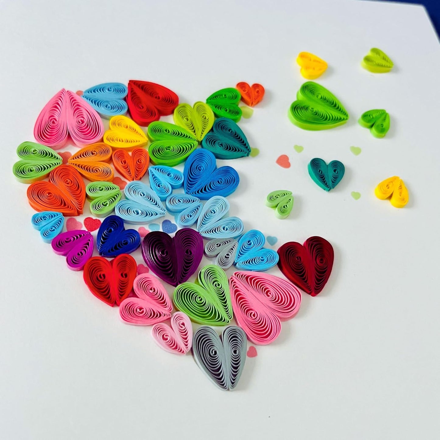 Quilling Cards, handmade card, quilled cards with Handmade Art for all occasions: quilling birthday card for women, Birthday card, mother... colorful heart design (Breaking heart)