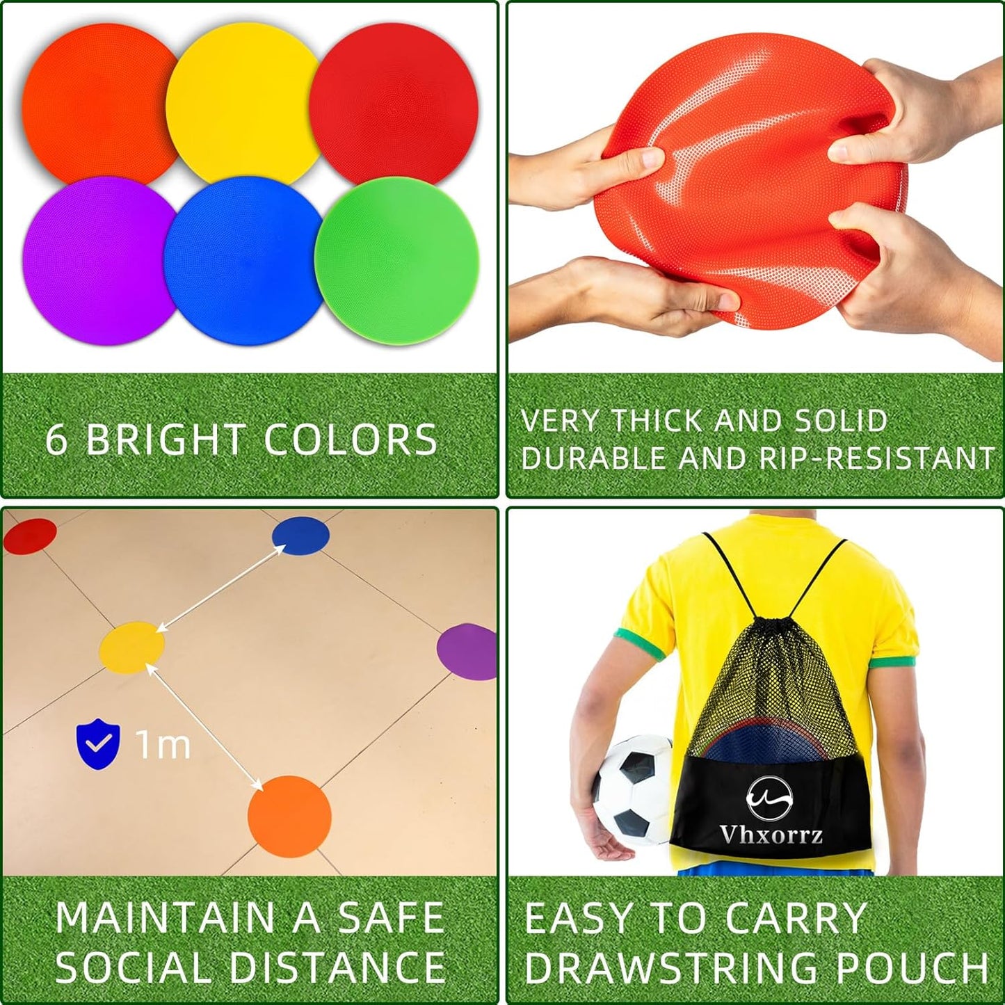 Spot Markers 18 Pcs 9 Inch 10 Inch Non Slip Rubber Agility Markers for Football, Basketball Training Markers,School Activities, Exercise Drills