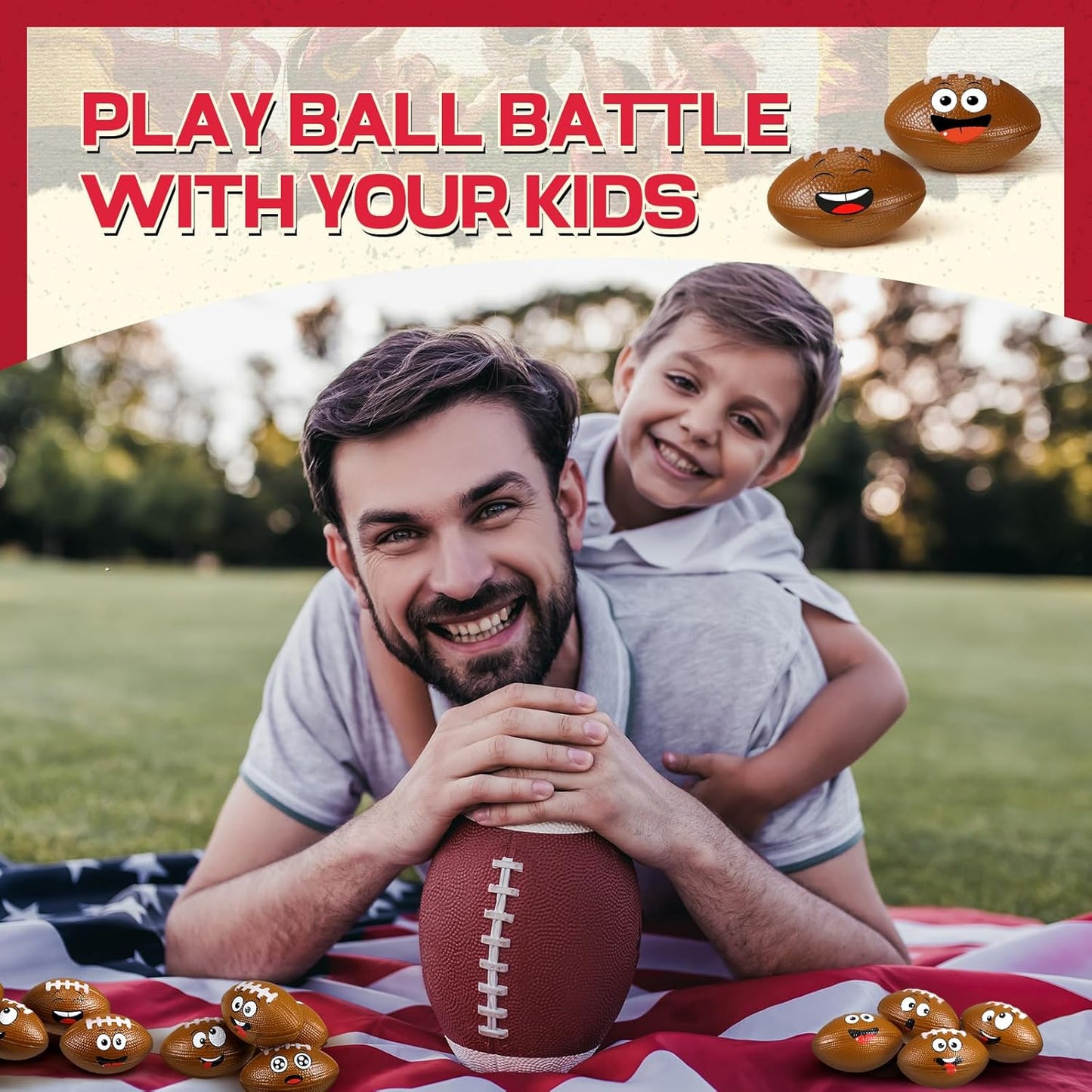 12 Pcs Mini Face Stress Balls for Boys Girls Sport Funny Face Squeeze Foam Balls for Stress and Anxiety Relief for Party Favors Birthday Gift Decoration(Football)