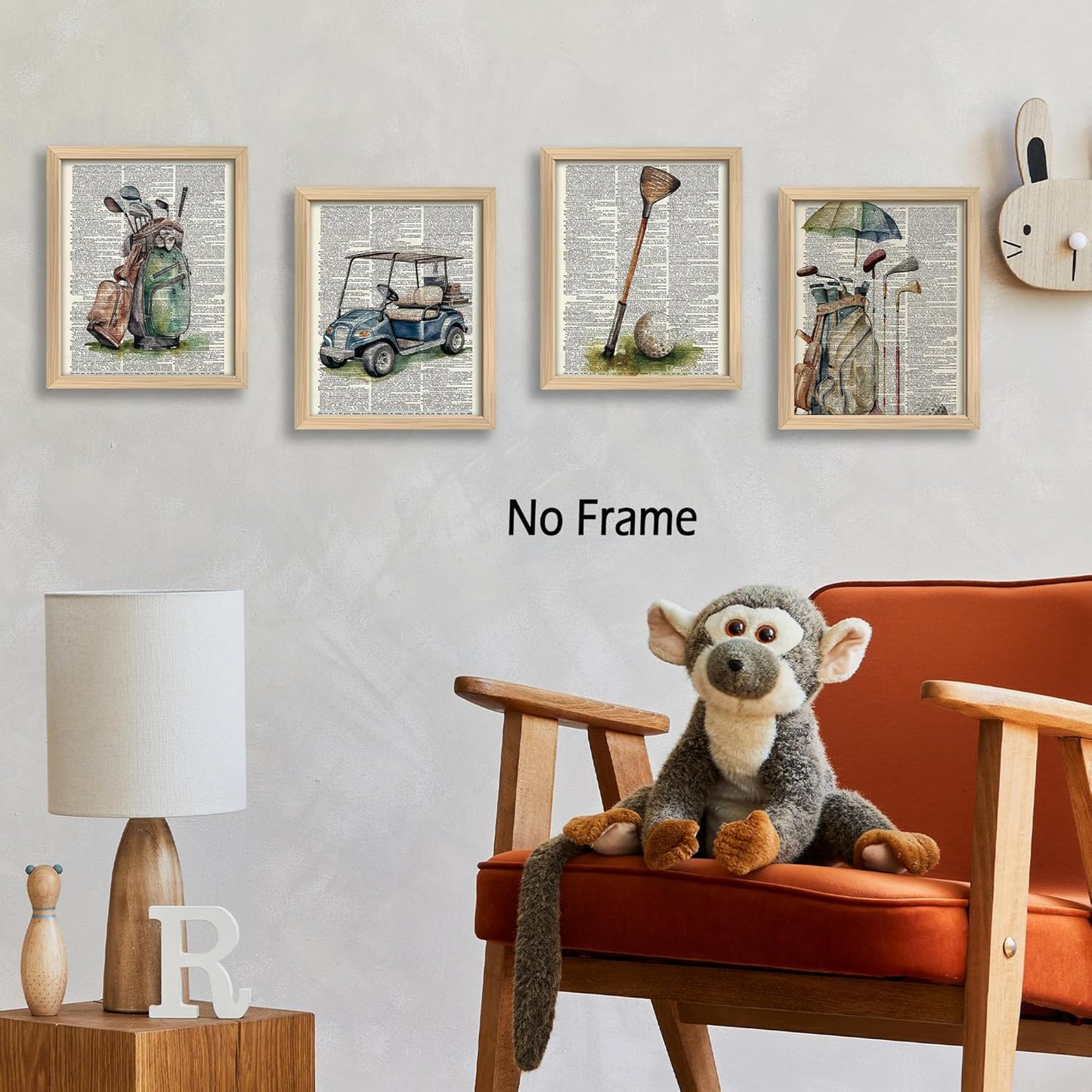 KSDUT Vintage Golf Wall Decor Art Set of 4 - Retro Artwork Poster Prints Golf Club Wall Decor Golf Gifts Wall Art for Office Games Sports Room Dorm Decorations - 12"x16" Unframed