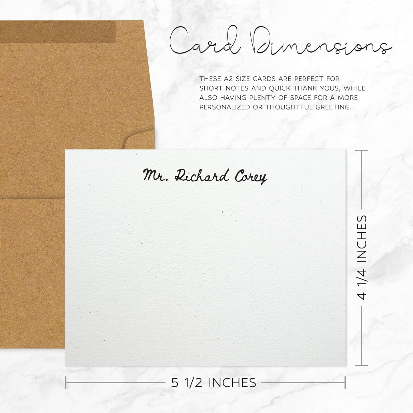 Personalized Note Cards – Custom Flat Stationery Set with Name – Personalized Thank You Cards – Elegant Personalized Stationery for Women (Richard Corey)