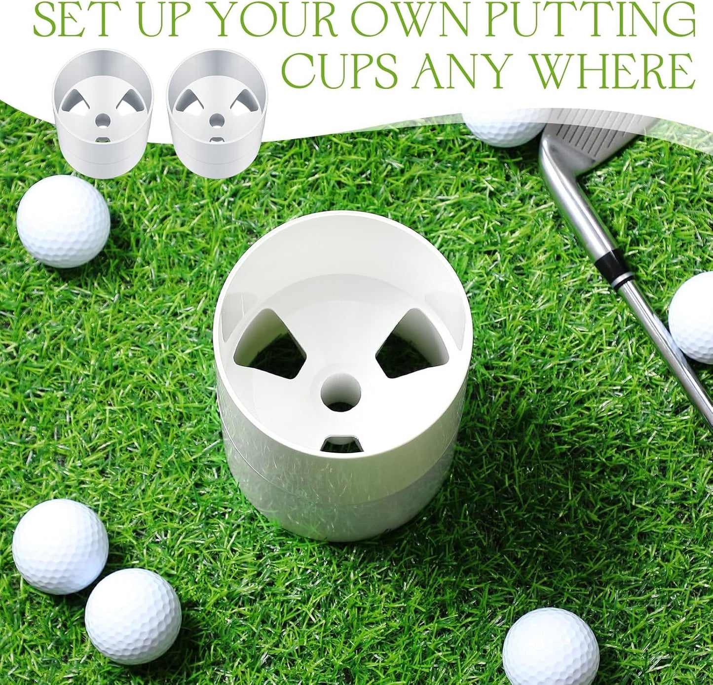 Leitee Golf Hole Cup Practice Putting Green Hole ABS Plastic Golf Putting Cup for Outdoor Backyard