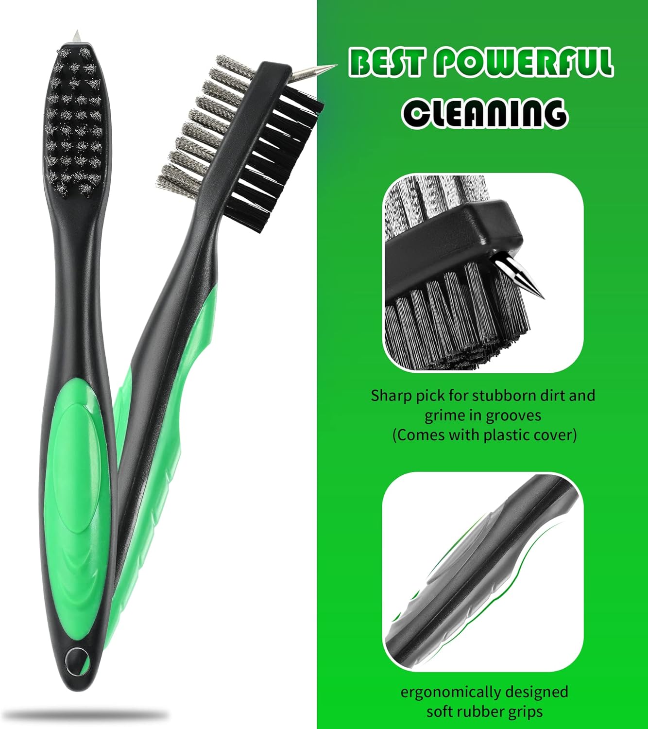 Mile High Life Golf Club Brush, Club Groove Cleaner with 2 Ft Retractable Extension Cord and Aluminum Carabiner, Golf Bag Accessories for Men and Women