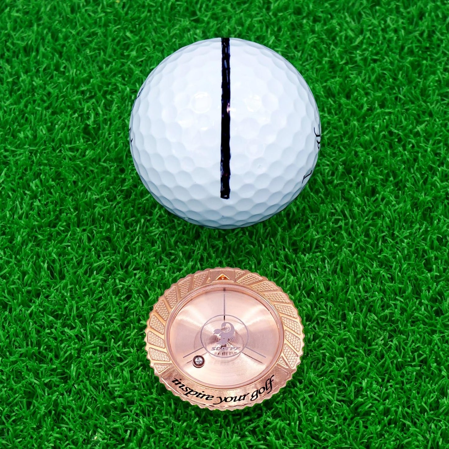 scorpy Golf Level Ball Marker with Metal Bead and Hat Clip, High Precision Putting Green Reading Aid Golf Accessories, Precision Alignment Tool for Perfect Putts