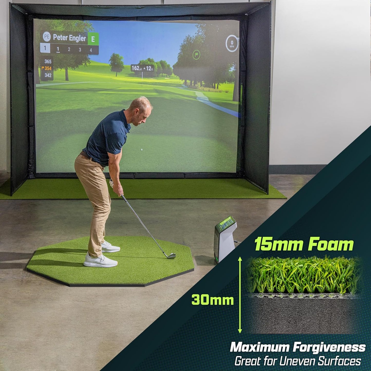 GoSports Elite Golf Hitting Mats for Indoor/Outdoor Practice – Choose Size – Turf Driving Range Mats for Golf Simulators and Practice