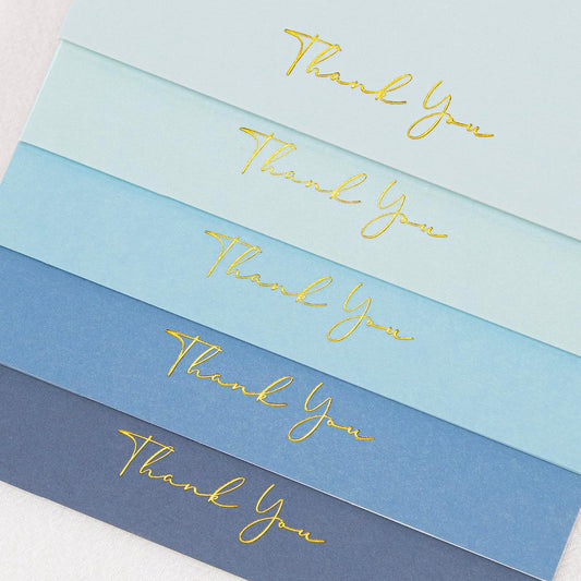 Crisky Blue Thank You Cards with Envelopes & Stickers， 50 Pack Bridal Shower Graduation Thank You Cards Small Business, Wedding Baby Shower Birthday Funeral Notes Bulk