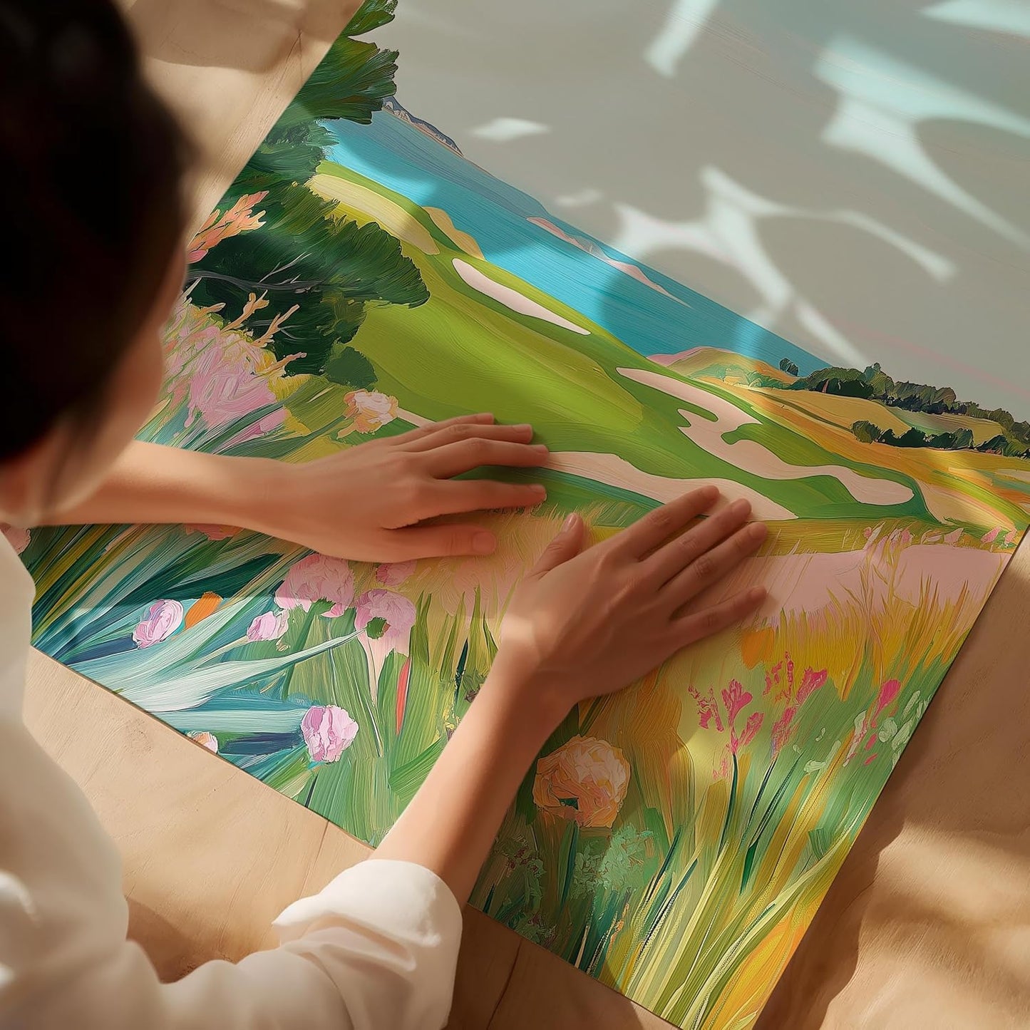 Golf Course Floral Pastel Art Print Posters - Premium Giclee Fine Art Prints - Golf Course Home Decor Posters, Golfer Art Prints for Home and Office Decor - Vintage Aesthetic, Ready to Frame