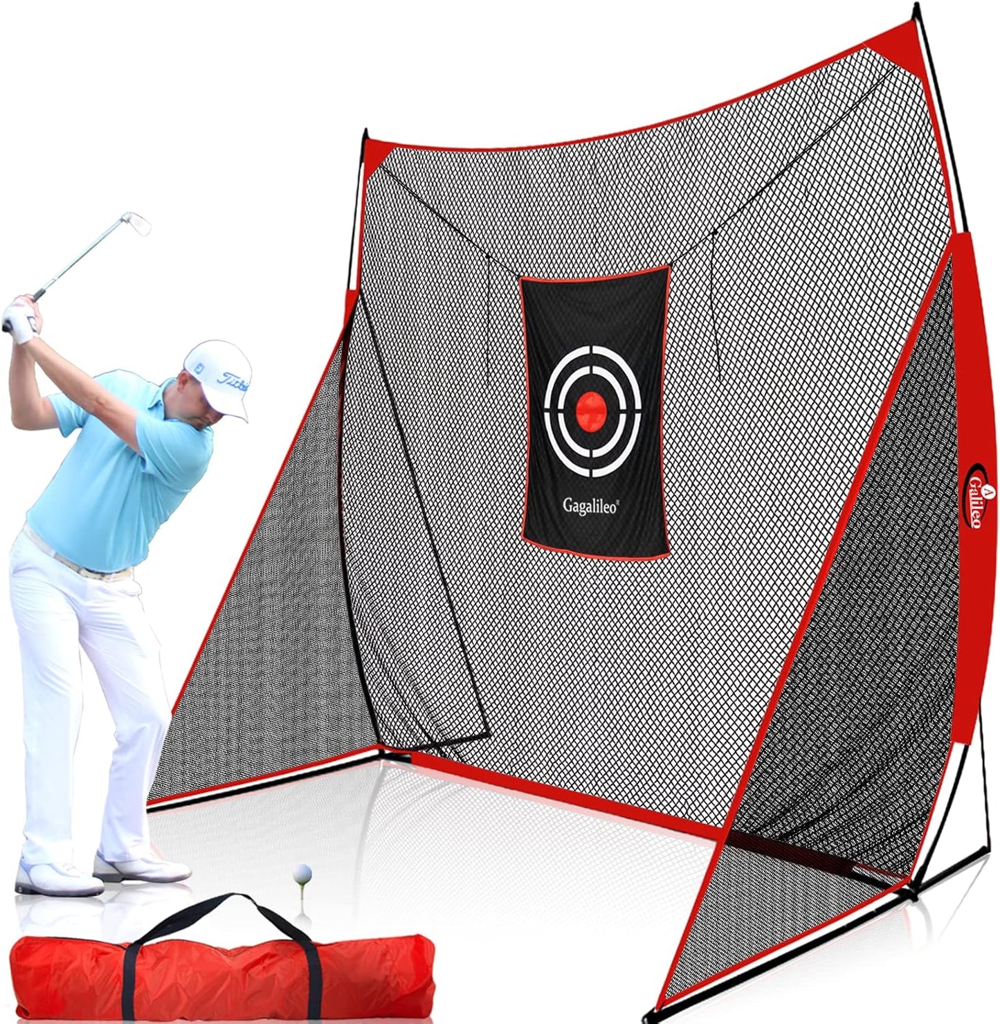 Gagalielo Golf Hitting Net with Target：Professional Heavy Duty Practice Net for Driver Swing Training Backyard Garage