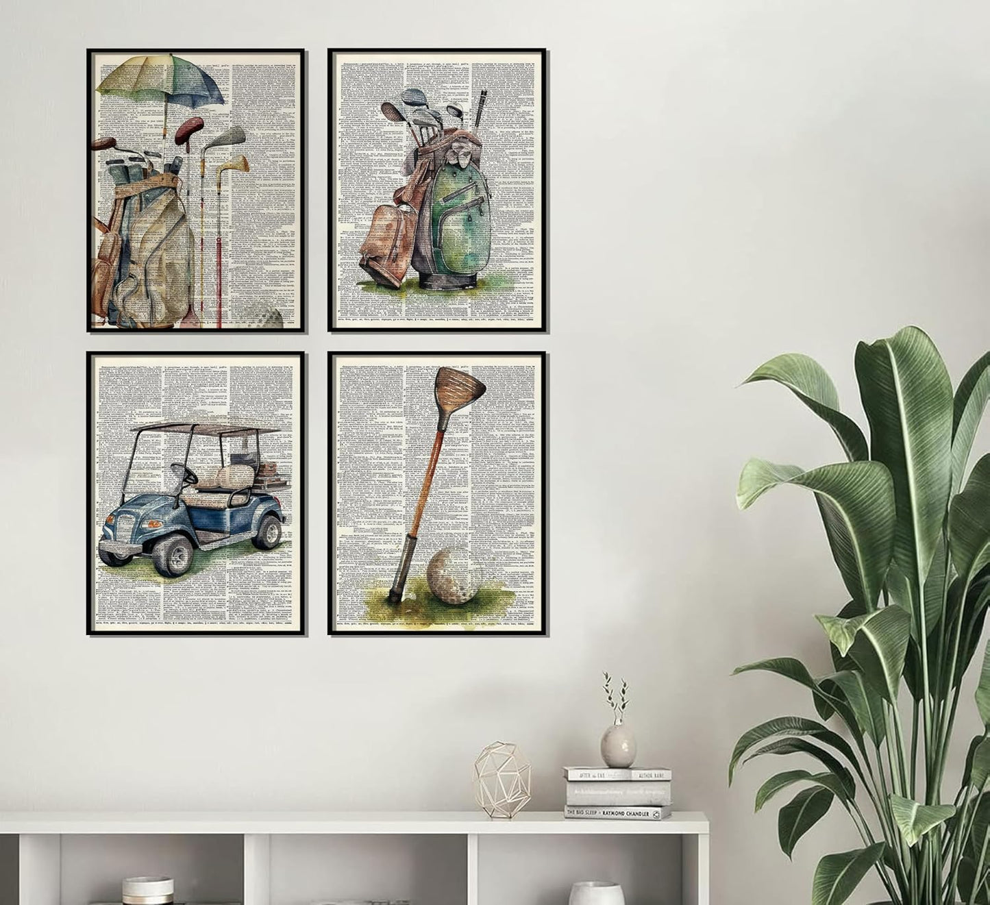 Vintage Golf Wall Art Man Cave Sport Wall Decor Retro Golf Club Poster Prints for Office Games Sports Room Dorm Canvas Painting Picture Artwork 8x10 Unframed