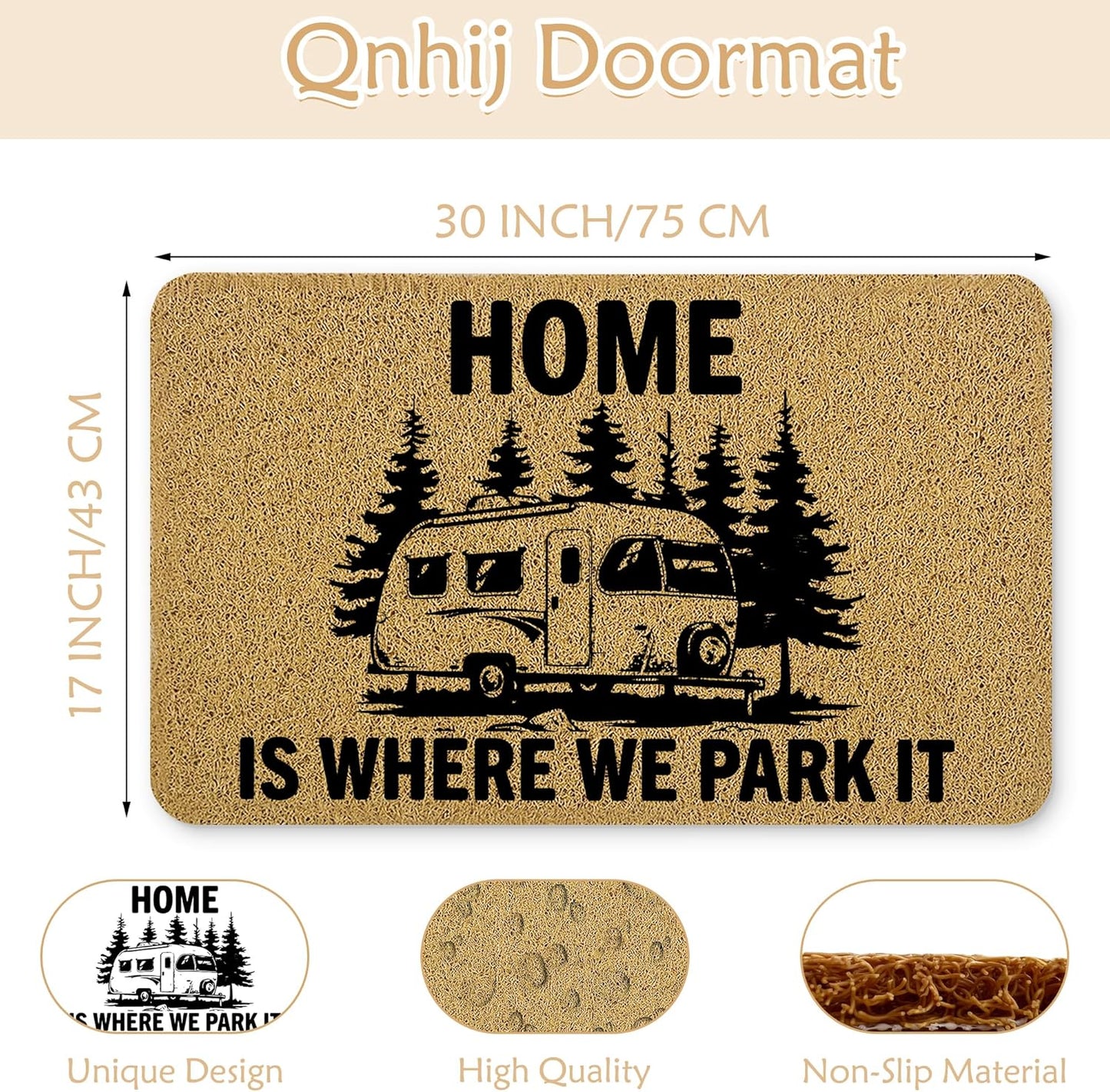 Rv Door Mat, Camper Door Mat, Camping Rug, Rv Rugs, 17x30 Inches