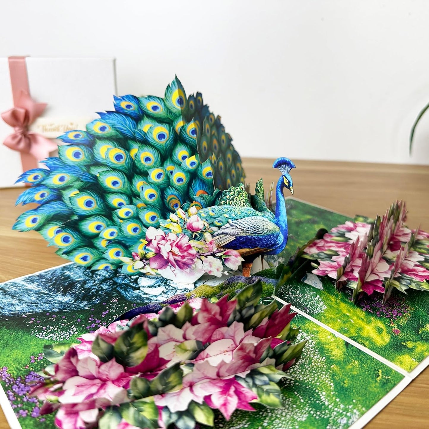 3D Peacock Popup Card – Handmade Elegant Bird Paper Art for Birthday, Anniversary, Christmas, Mother’s Day – Unique Gift for Her, Mom, Wife, Daughter, Peacock Lover, Nature Fan
