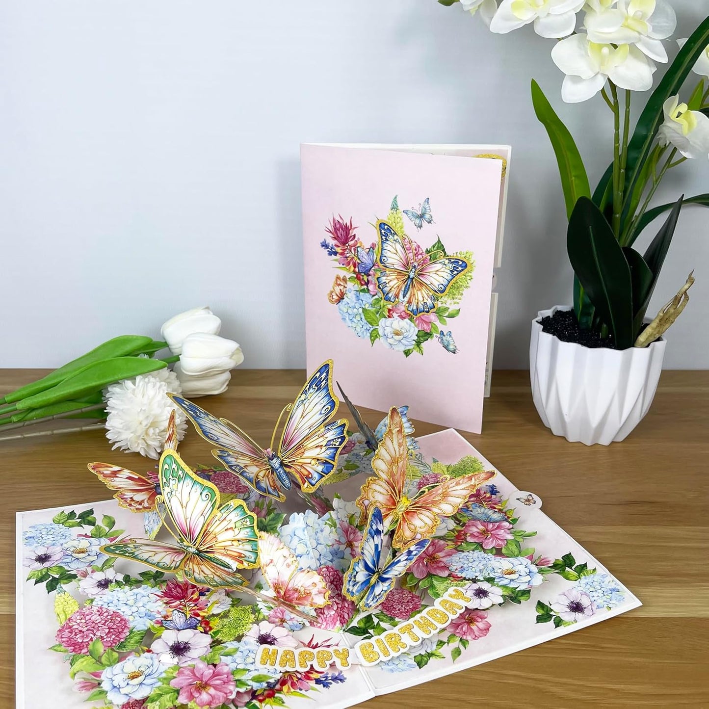 3D Butterfly Popup Card - Handmade Nature-Themed Paper Art for Birthday, Anniversary, Christmas, Mother’s Day - Unique Gift for Her, Mom, Wife, Daughter, Butterfly Lover