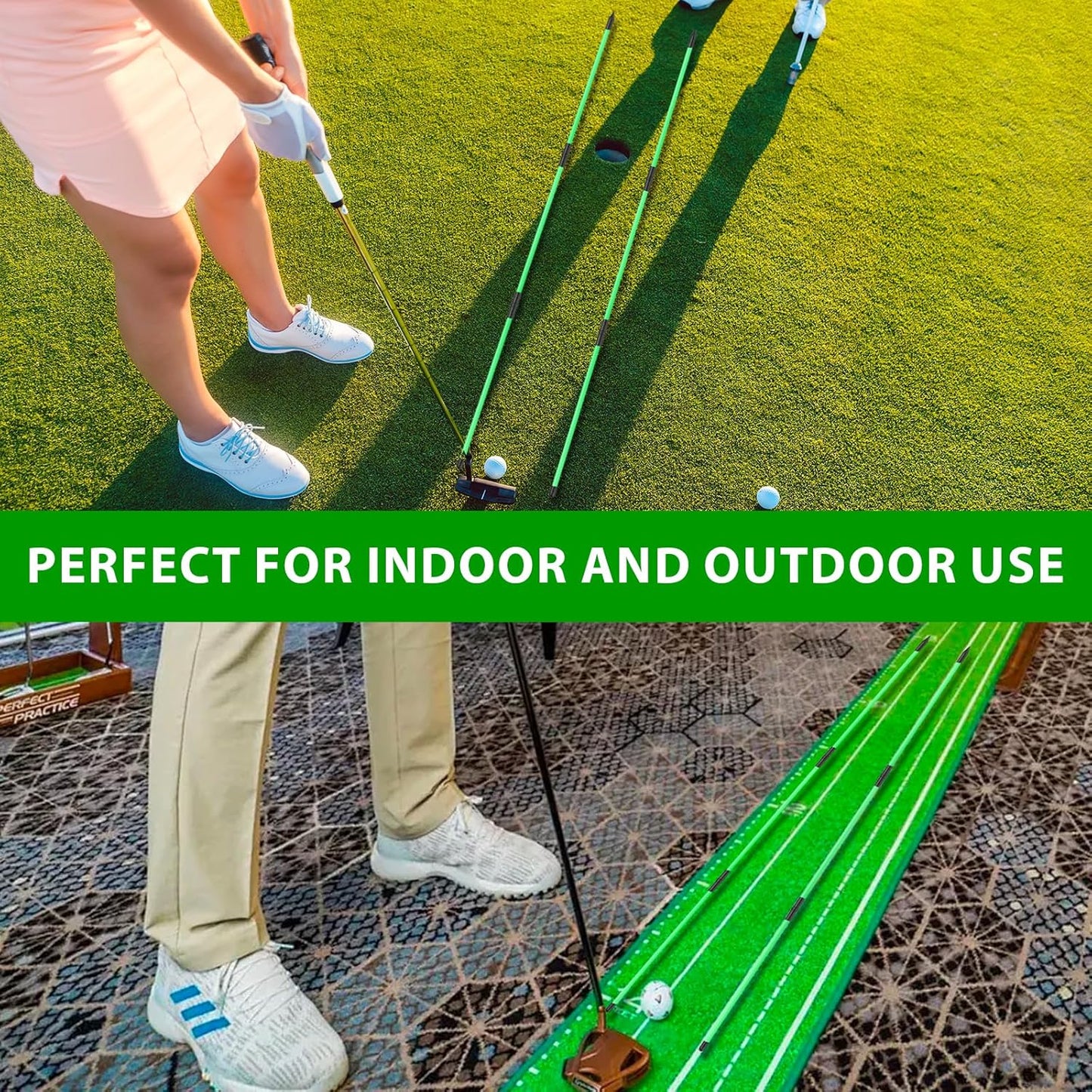 Golf Alignment Sticks 2 Packs 48" Foldable Alignment Stick Golf Training Aid for Golf Practice