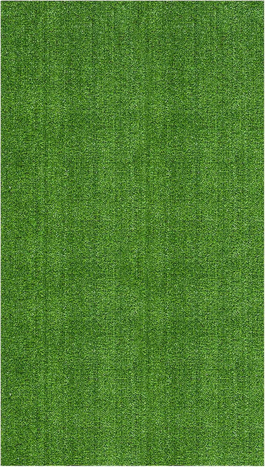 Ottomanson Artificial Grass Turf 3'11" x 6'7" Indoor Outdoor Faux Grass Rug with Drainage Holes, Customizable with Extra Long Size Options, Perfect for Patio Lawn Balcony Weddings Photoshoot Backdrop