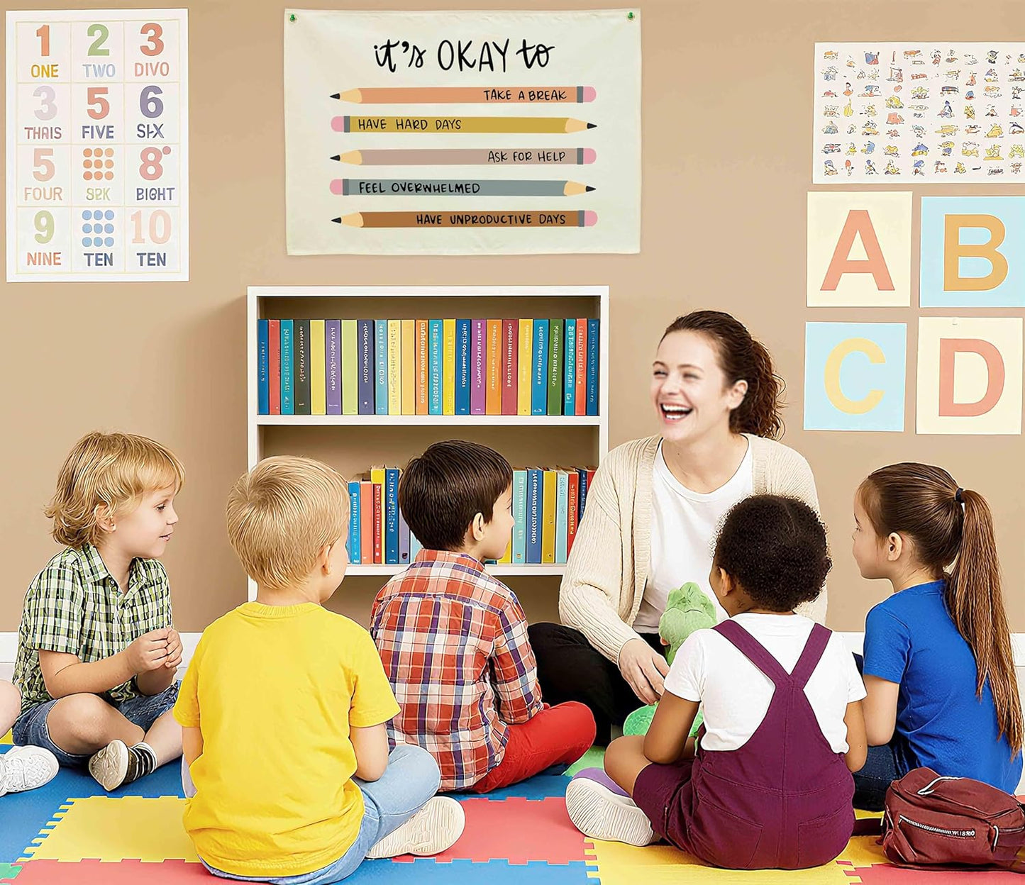 Classroom Wall Poster-Classroom Decor-Teacher Gift-Nursery Decoration-Hanging Rectangle Banner Flag Wall Decor-Positive Affirmation Growth Quote-It Is Okay to Take a Break-28.5"L×20"W