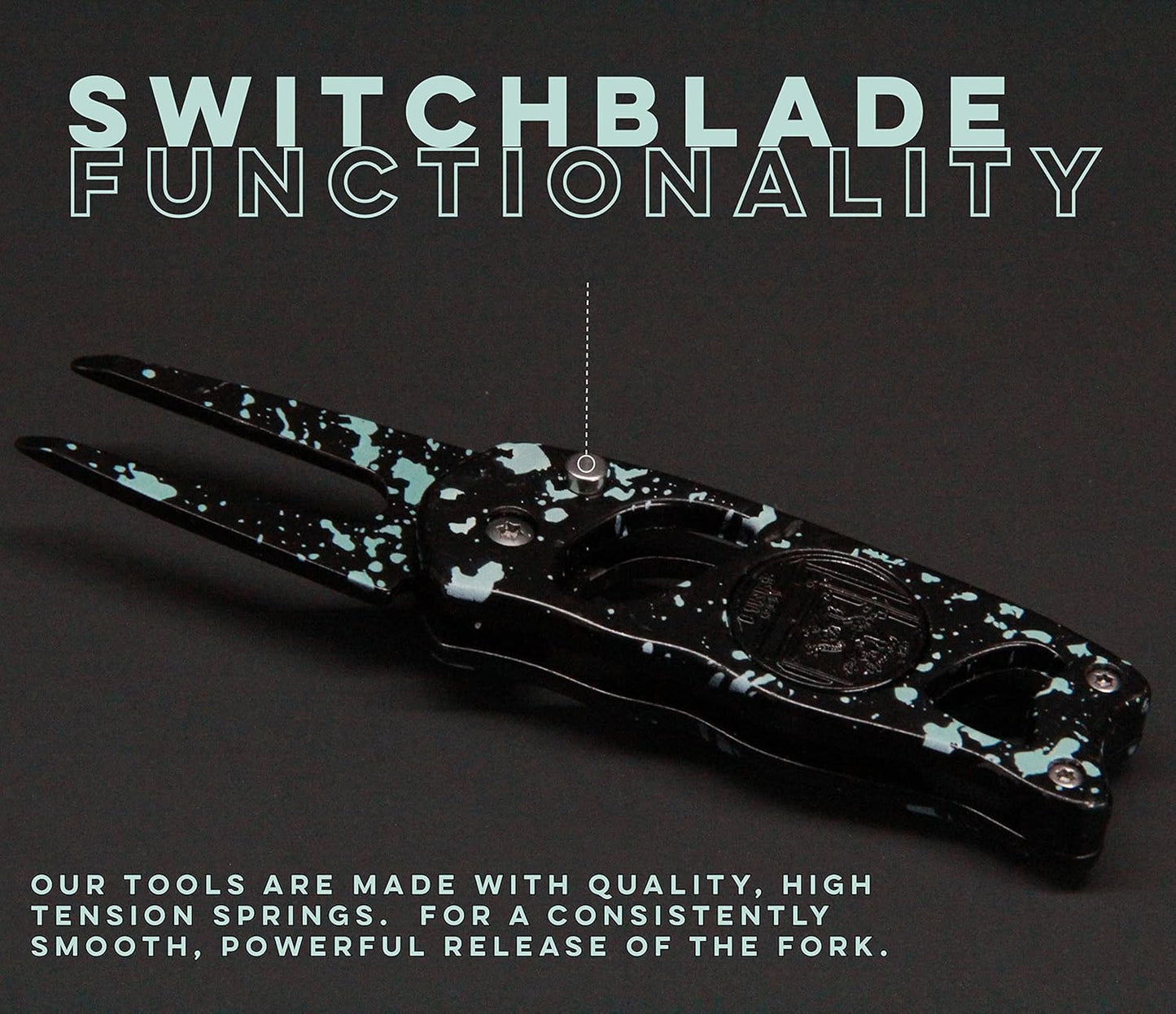 Links Golf Divot Tool with Foldable Pop-up Button & Magnetic Golf Ball Marker - Patented Golf Divot Tool and Ball Marker - Drip Collection