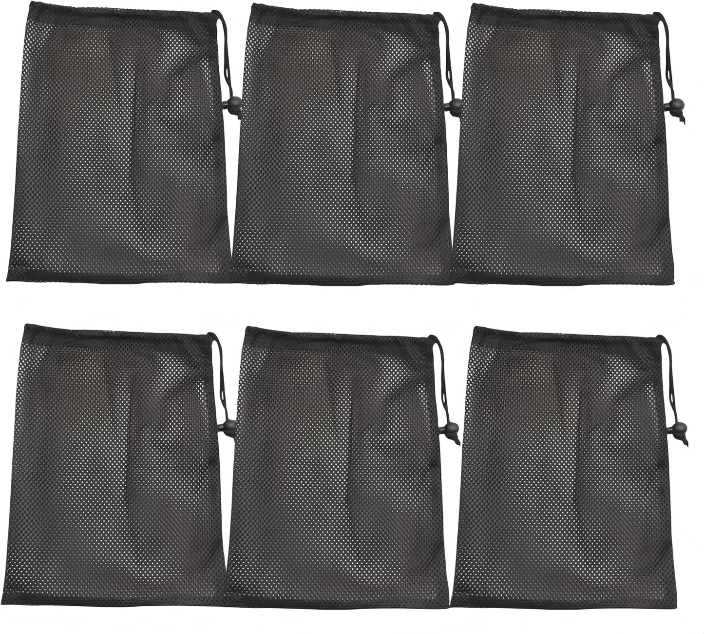 6 Pcs Mesh Bags Drawstring 11.8" x 7.5" Small Golf Ball Mesh Bag, Nylon Sports Net Bag Multipurpose for Golf Stuff Balls, Tennis ball and Travel