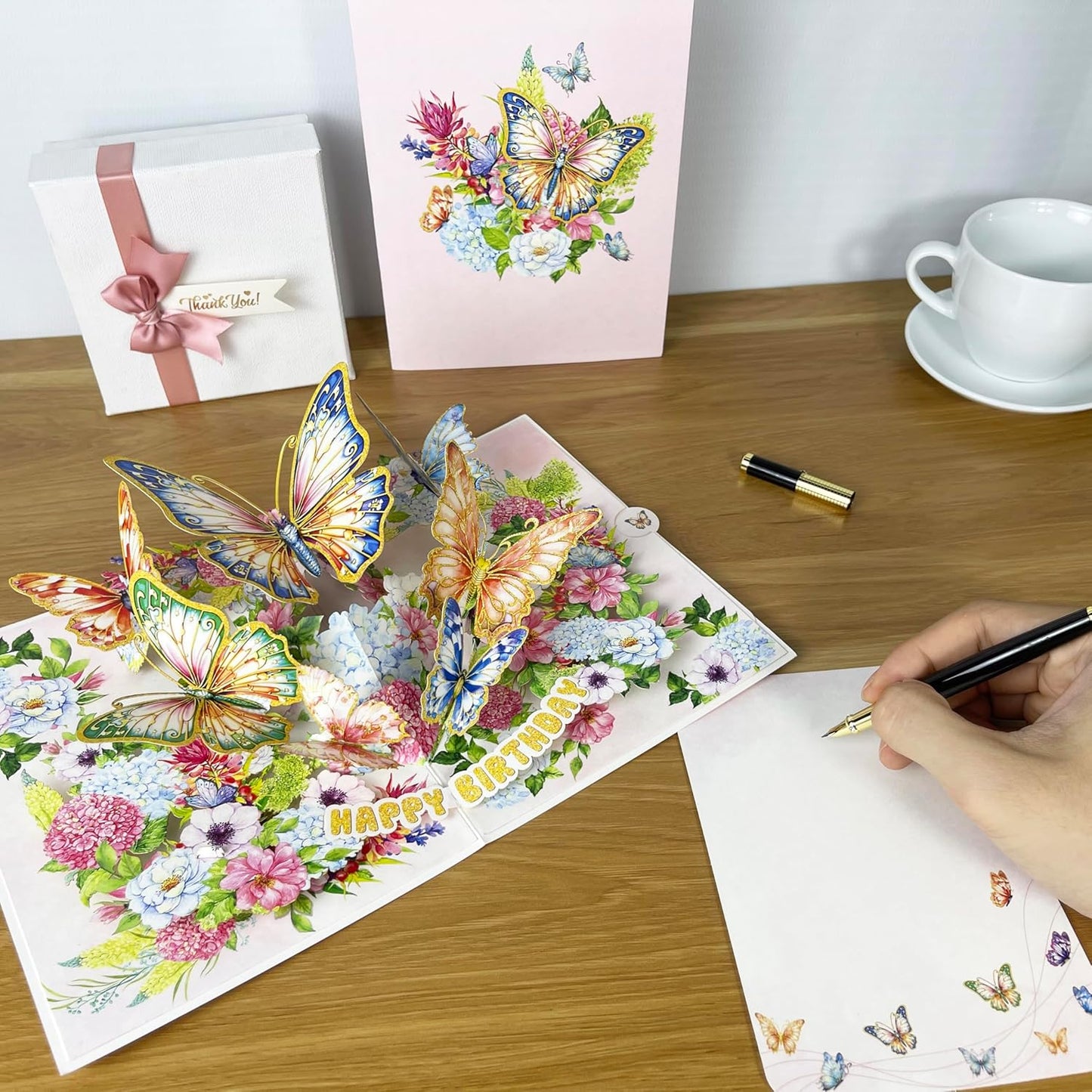 3D Butterfly Popup Card - Handmade Nature-Themed Paper Art for Birthday, Anniversary, Christmas, Mother’s Day - Unique Gift for Her, Mom, Wife, Daughter, Butterfly Lover