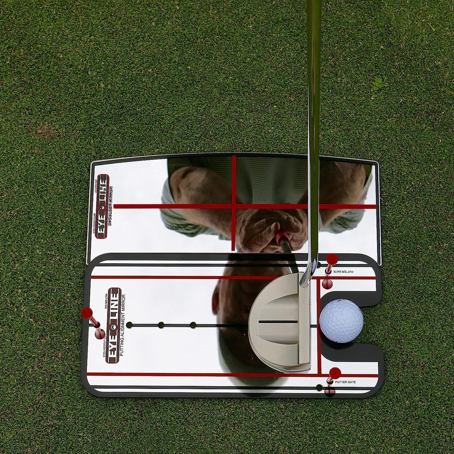 EyeLine Golf Putting Mirror - Alignment Training Aid Used by Top Tour Pros for Consistent Setup, Checks Eyes-Shoulders-Putter Face for Improved Accuracy, Indoor-Outdoor Practice