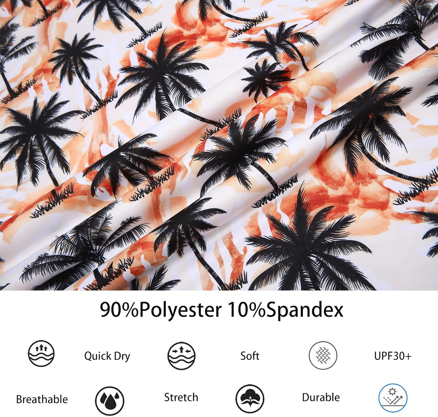 Alex Vando Mens Hawaiian Golf Shirt Moisture Wicking Digital Print Golf Shirts for Men