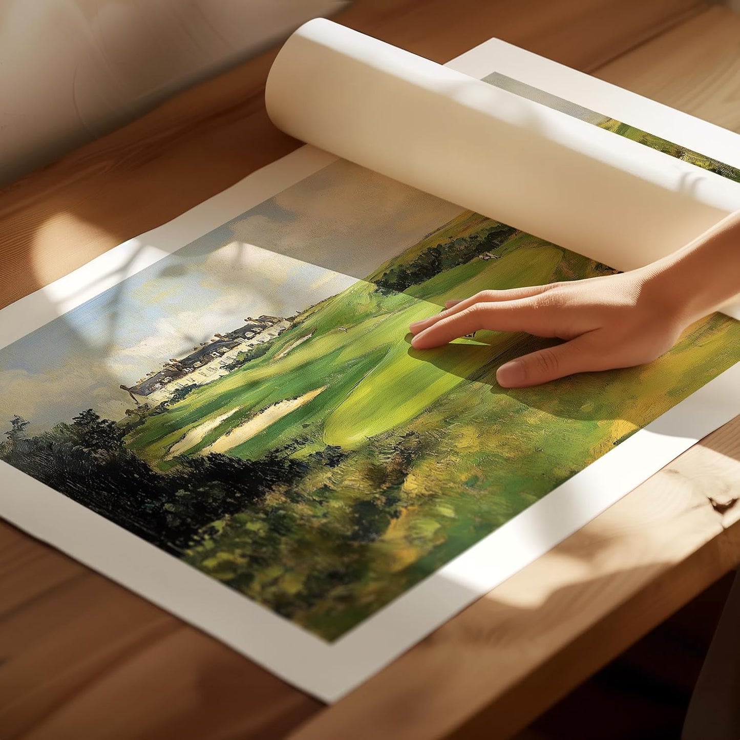 Vintage Golf Course Premium Giclee Fine Art Prints - Antique Style Golf Course Painting Posters, Golf Wall Art, Aesthetic Golfing Poster for Home Office Decor, Ready to Frame