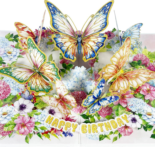 3D Butterfly Popup Card - Handmade Nature-Themed Paper Art for Birthday, Anniversary, Christmas, Mother’s Day - Unique Gift for Her, Mom, Wife, Daughter, Butterfly Lover