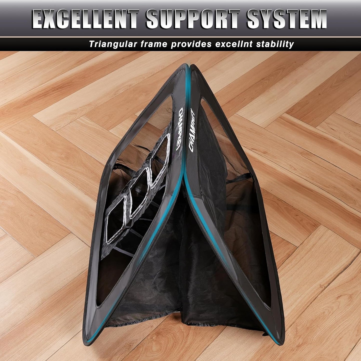 CHAMPKEY Double -Sided Golf Chipping Net with Mat and 12 Foam Balls - Professional Golf Practice Net Ideal for Indoor and Outdoor Training