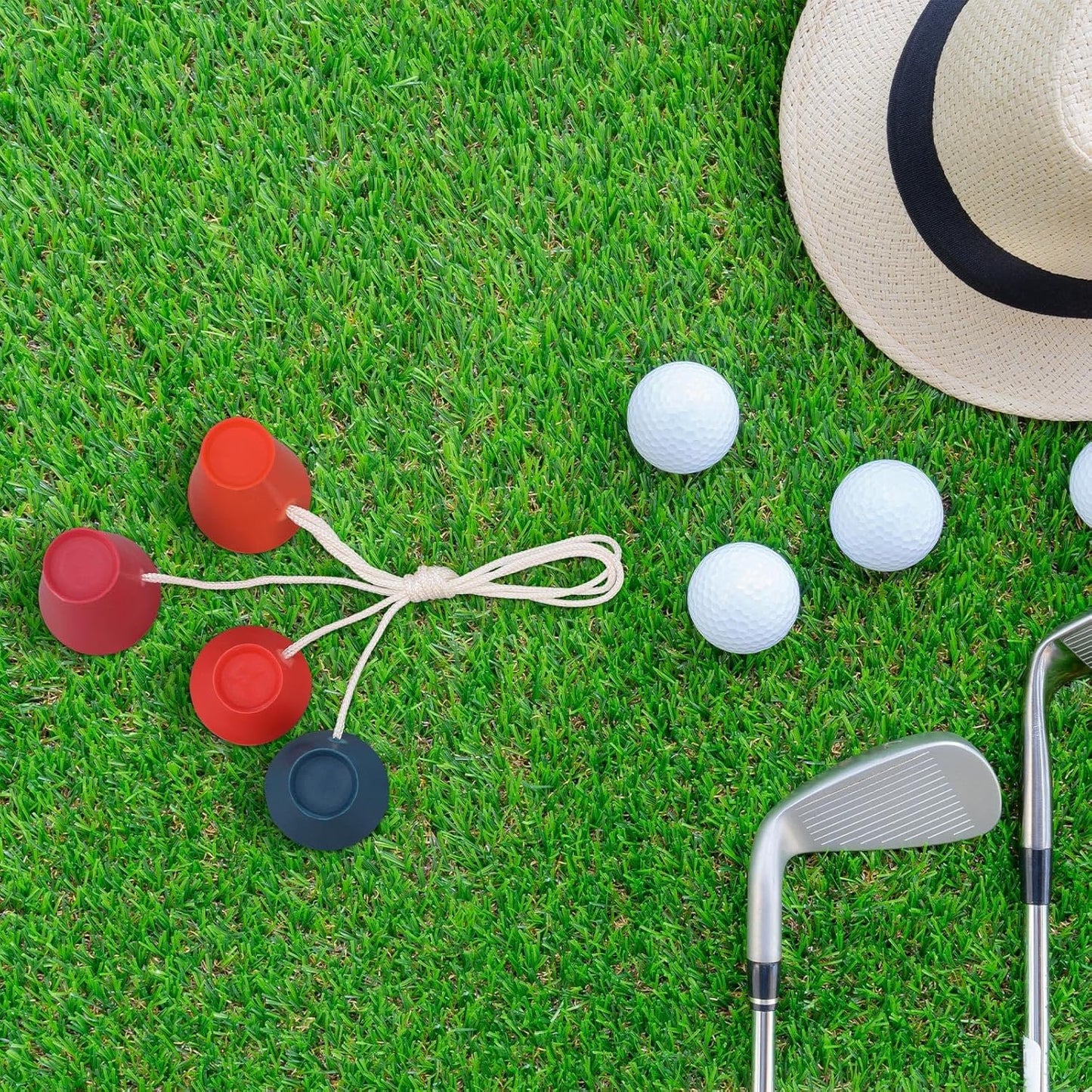 Gejoy 24 Pieces Rubber Winter Golf Tees Golf Rubber Tees Practice Tee Holder with 4 Different Height for Practice, 38,22,16.5,12 mm