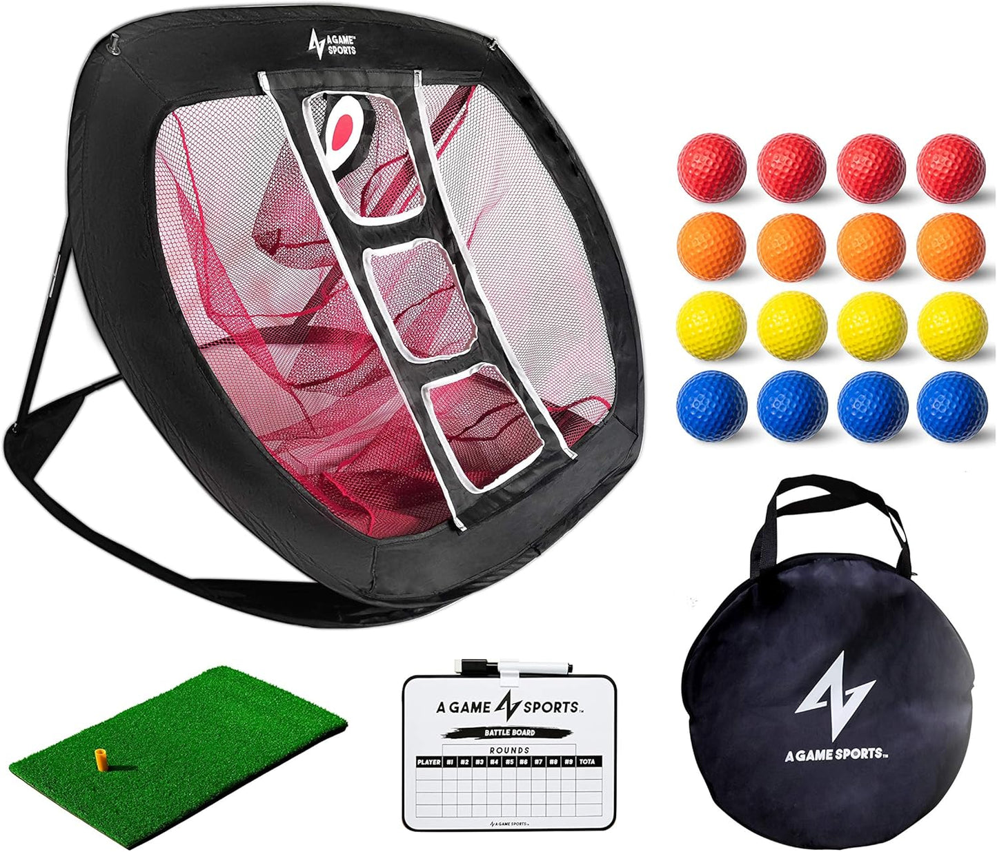 Golf Chipping Net with Mat - Practice Net for Backyard & Indoor/Outdoor Swing Training