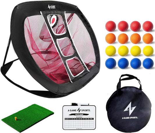 Golf Chipping Net with Mat - Practice Net for Backyard & Indoor/Outdoor Swing Training