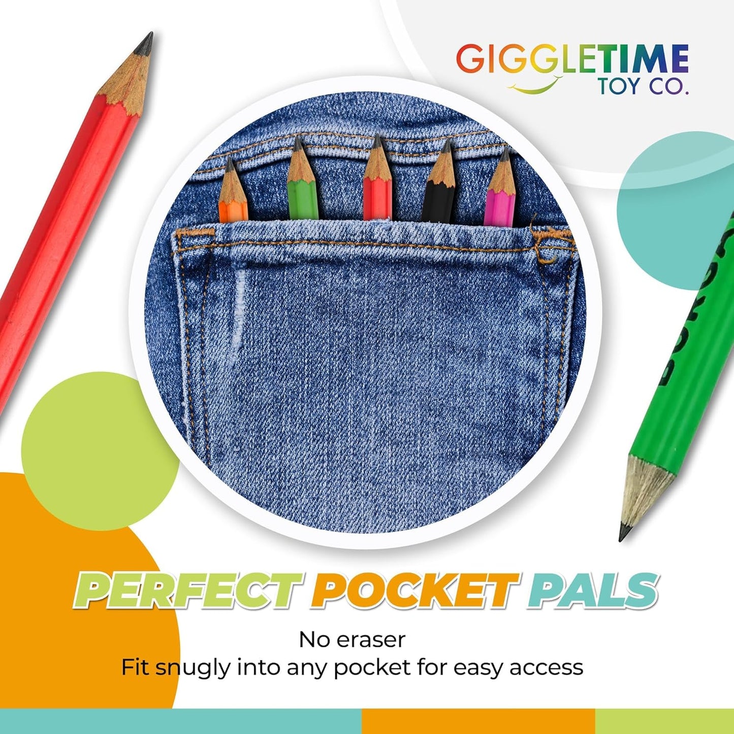 GRAPHITE Misprint Golf Pencils - Round and Hexagon Wood, Pre-Sharpened No-Eraser Design with 2 HB Lead - Ideal School Supplies and Classroom Must Haves, Perfect for Drawing or Writing - Box of 144 Pcs