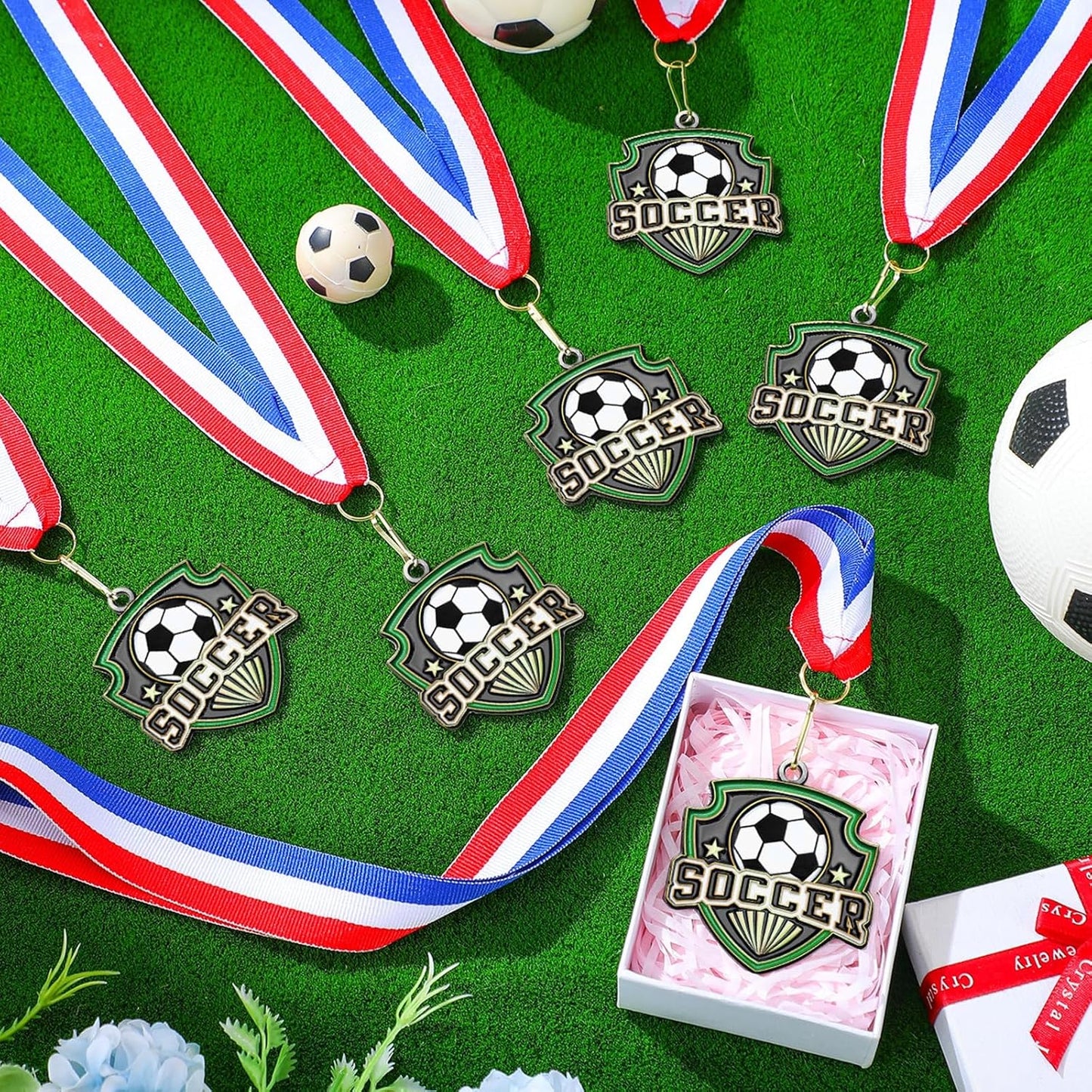 10/20 /30/40 Pcs Award Medals Bulk Sports Medals with Neck Ribbons 2.4 Inch Winner Award Trophy Prize Gift for Sports Themed Party Favors Tournaments School Match