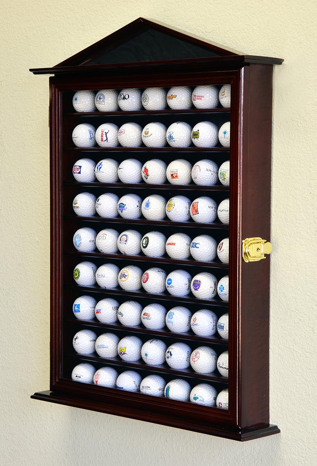 Golf Ball Display Case Holder Cabinet Wall Rack Stand Select Your Size 98% UV Lockable 5 Sizes 4 Colors to Choose