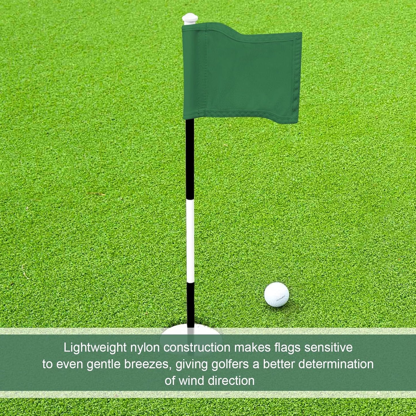 Oudain 6 Pcs Golf Target Flag with Tube Inserted Waterproof Putting Golf Flags 420D Nylon Mini Pin for Yard Indoor Outdoor Backyard Garden Portable, 8 x 6 Inch