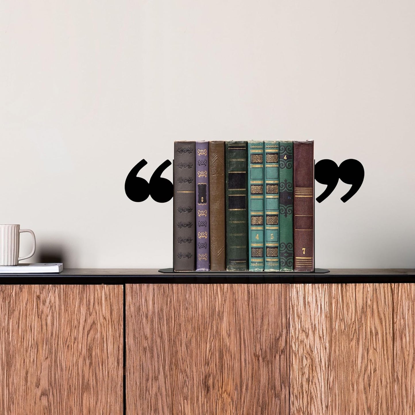 Cute Quotation Mark Metal Bookends – Novelty Decorative Shelf Organizers for Books | Unique Teacher Gifts & Librarian Gifts, Bookish Decor for Shelves, Desks, Kids’ Rooms
