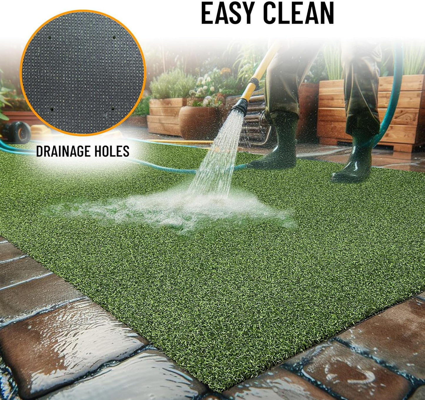 Ottomanson Artificial Turf Golf Hitting Mat 6'6" x 12' Indoor/Outdoor Waterproof Synthetic Fake Grass for Putting Practice Baseball Football Sports Gym Backyard, Custom Size 2' up to 30'