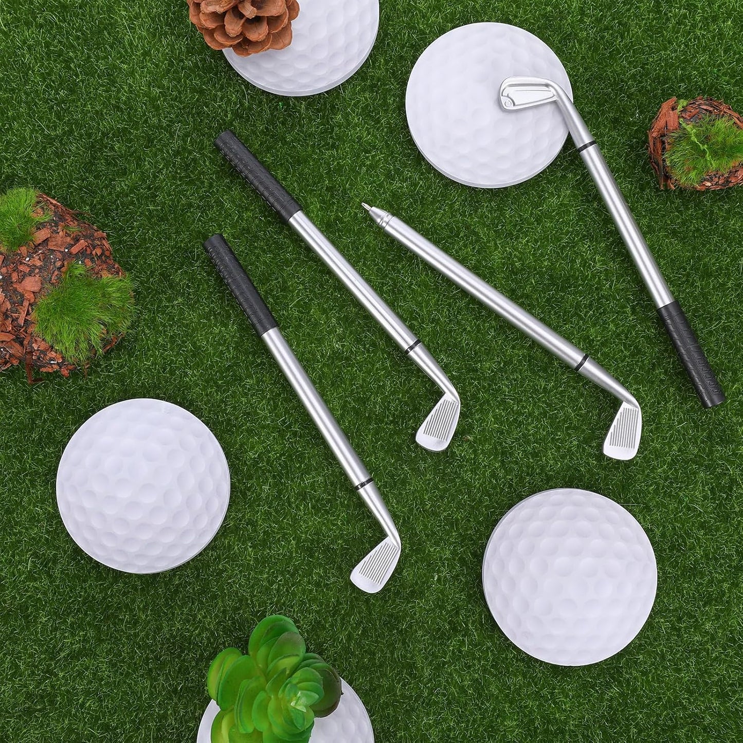 Jspupifip 96 Pcs Golf Party Favors Set 48 Golf Ballpoint Pen,48 Pads Golf Sticky Notes Golf Clubs Pens Golf Party Favors Funny Pen for Golf Birthday Party Supplies