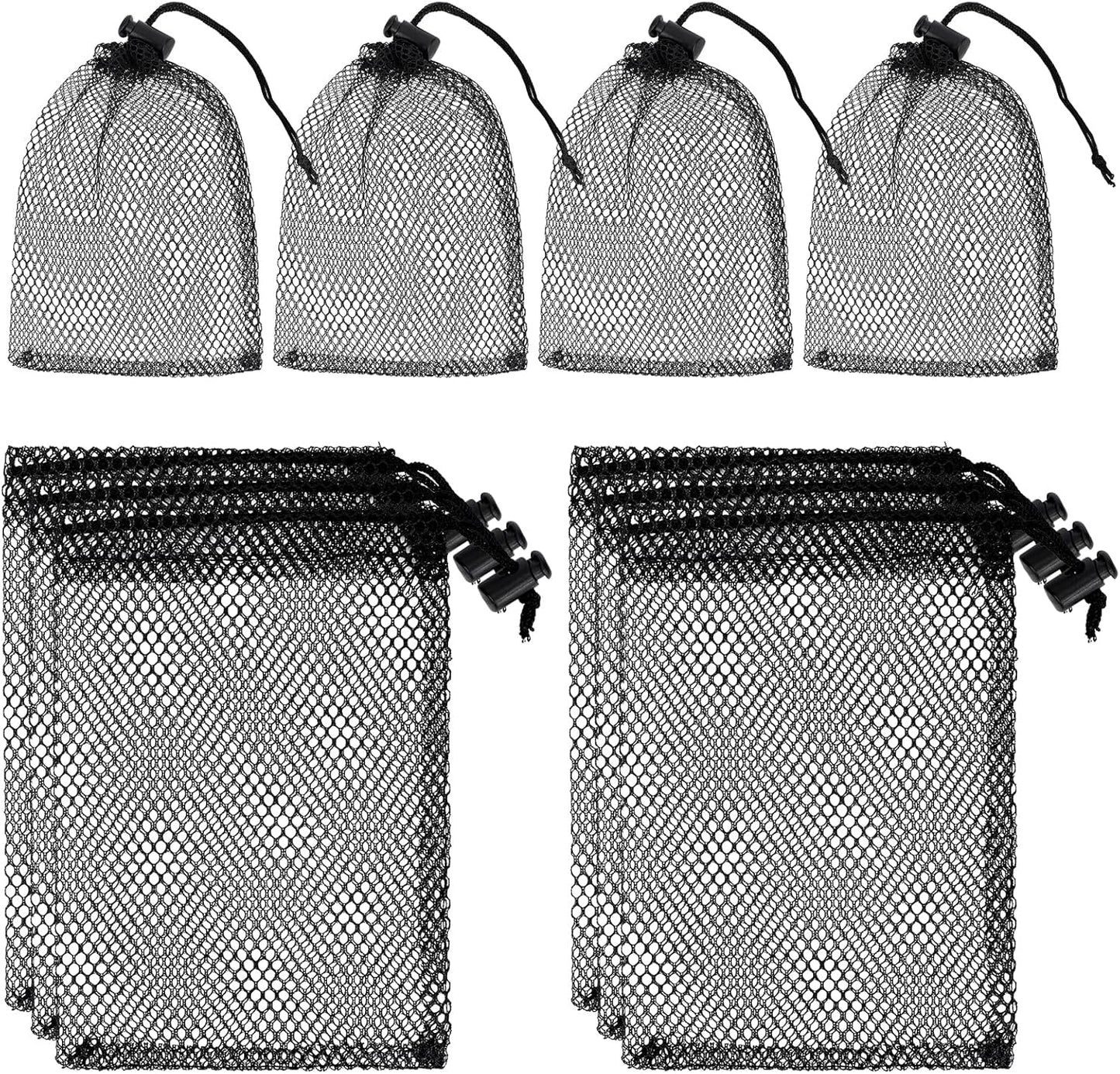 Sliverdew 10PCS Small Mesh Bags Drawstring Black Mesh Drawstring Bag Mini Nylon Net Bag with Drawstrings Small Travel Stuff Bags 6 x 4 inch