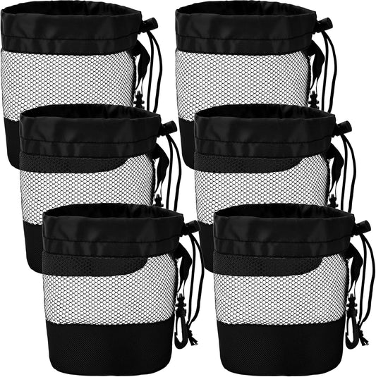 6 Pcs Golf Ball Storage Bag Nylon Mesh Golf Pouch Bags Organizer Drawstring Bags for Balls Outdoor Carrying