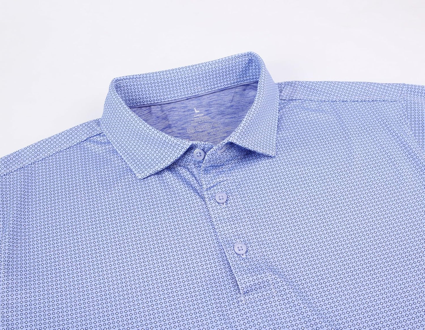 Alex Vando Mens Golf Shirt Moisture Wicking Classic Print Golf Shirts for Men