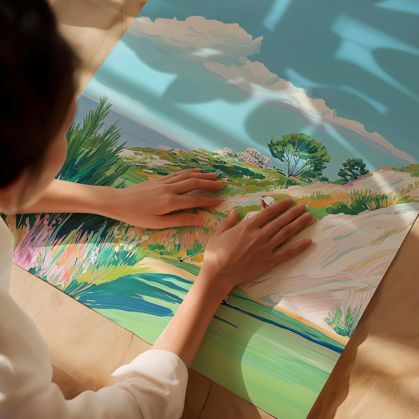 Golf Course Floral Pastel Art Print Posters - Premium Giclee Fine Art Prints - Golf Course Home Decor Posters, Golfer Art Prints for Home and Office Decor - Vintage Aesthetic, Ready to Frame