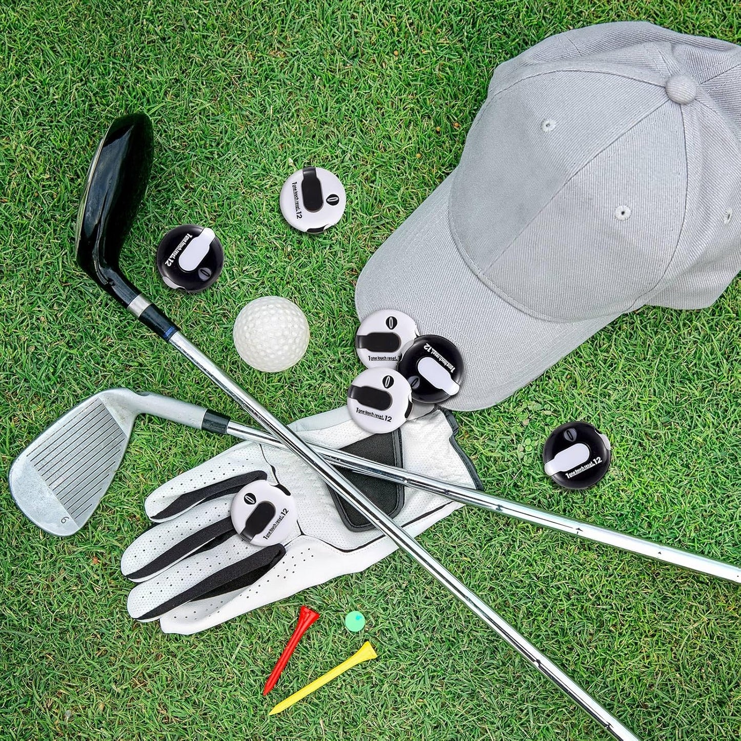 Weewooday 2 Pieces Golf Score Counter Golf Stroke Counter Golf Counter Clicker with One Touch Reset for Golf Game Scorekeeper Outdoor Activities Sport (Black, White)