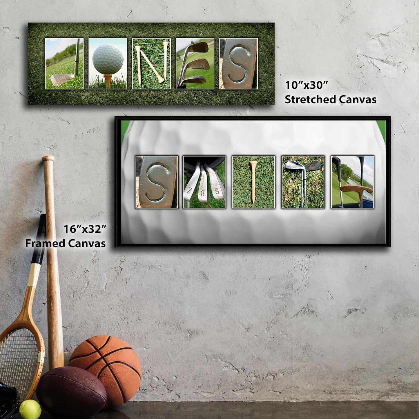 Block Mount - Personalized Golf Name Art - Perfect and unique customized gift for the golfer or golf enthusiast