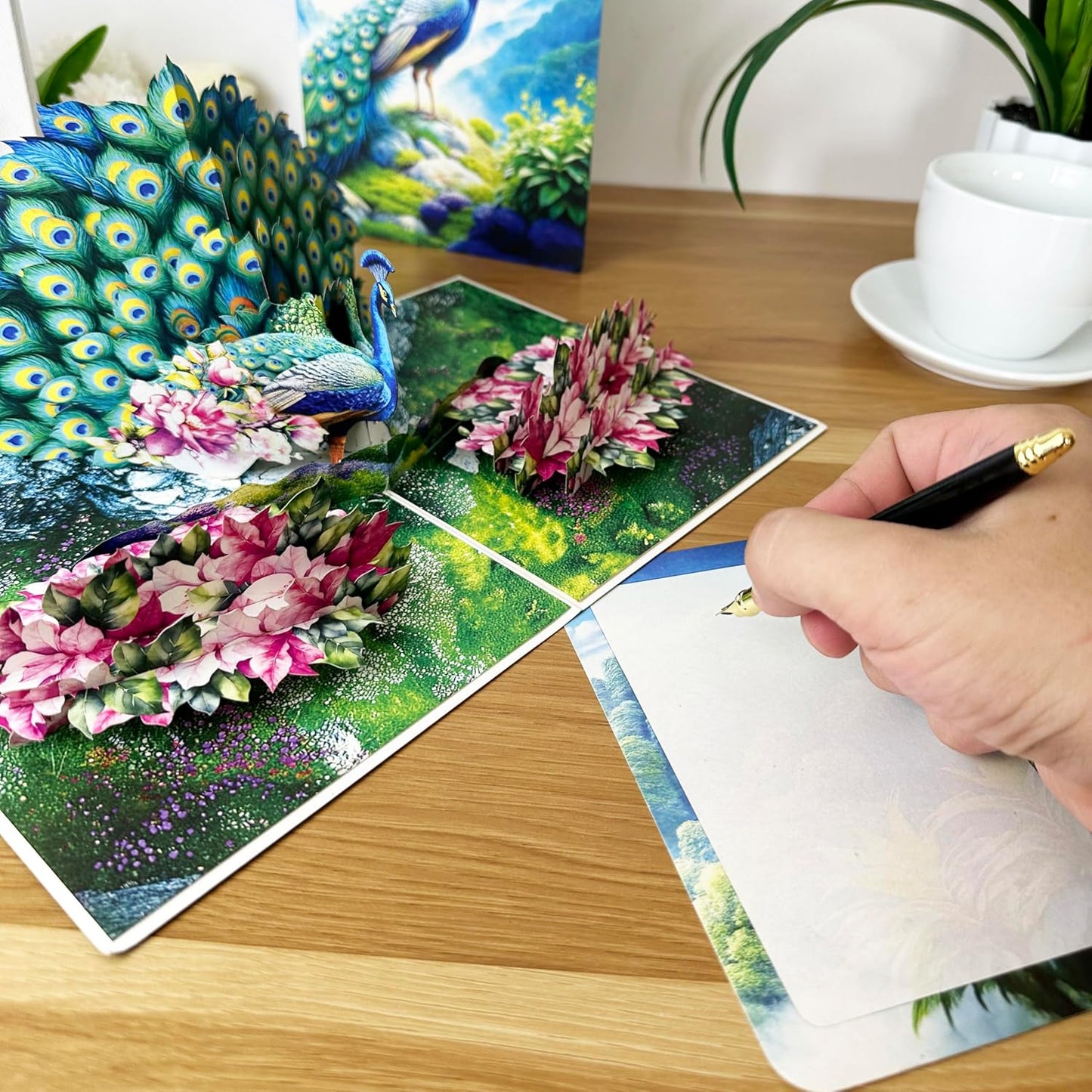 3D Peacock Popup Card – Handmade Elegant Bird Paper Art for Birthday, Anniversary, Christmas, Mother’s Day – Unique Gift for Her, Mom, Wife, Daughter, Peacock Lover, Nature Fan