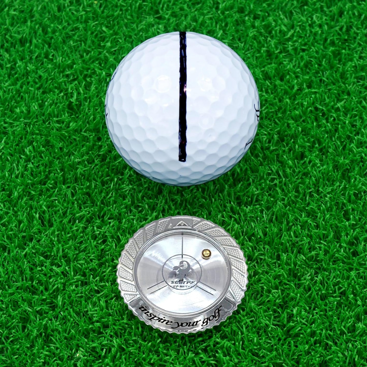 scorpy Golf Level Ball Marker with Metal Bead and Hat Clip, High Precision Putting Green Reading Aid Golf Accessories, Precision Alignment Tool for Perfect Putts