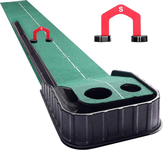CHAMPKEY Golf Putting Green Indoor - Advanced Guides Golf Putting Mat - Enhance Putting Accuracy and Challenge