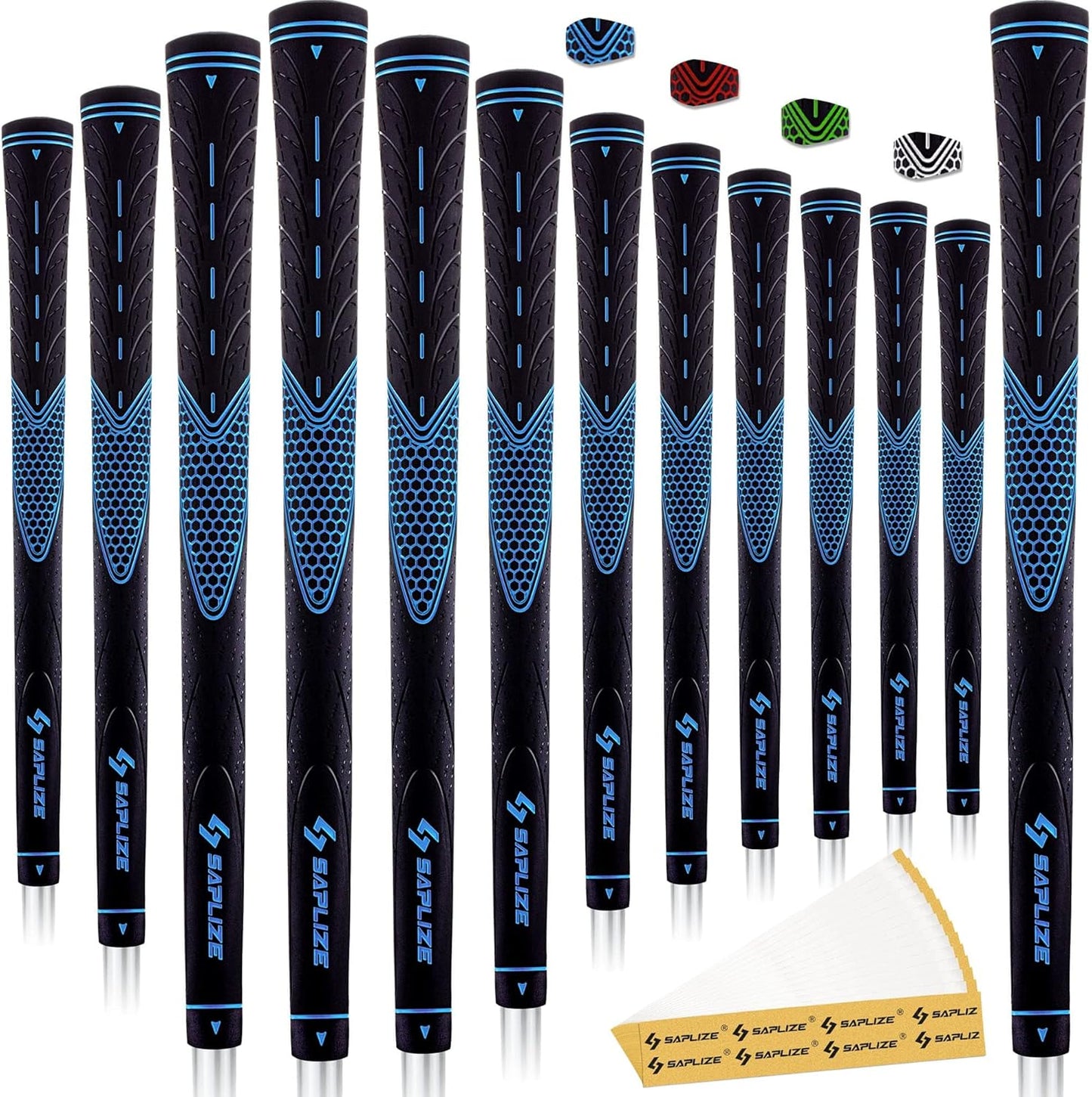 SAPLIZE CC01 Rubber Golf Grips, 4 Colors Available, Standard/Midsize Anti-Slip Rubber Golf Club Grips